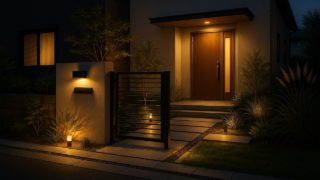 【戸田市】外構を安くてもおしゃれに魅せる直線×曲線の工夫 戸田市の住宅に施工されたおしゃれで安い外構イメージ