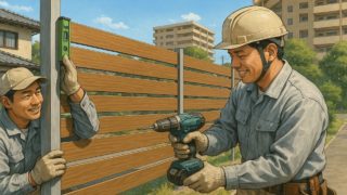 東海市の住宅に施工された目隠しフェンスイメージ