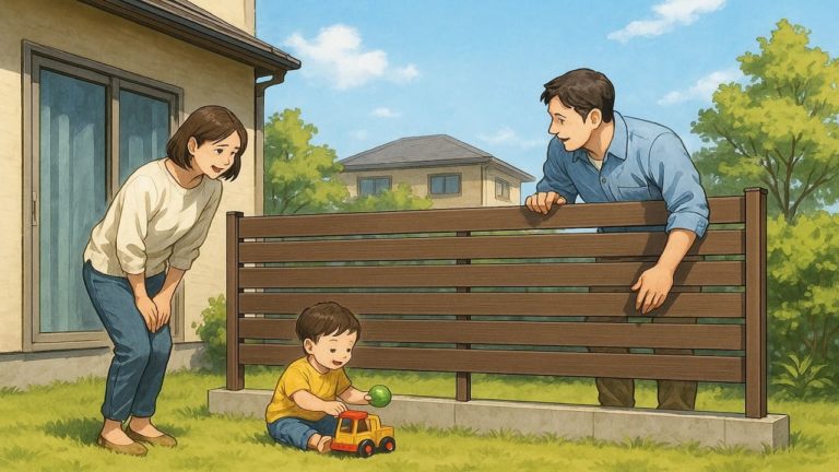 所沢市の住宅に施工された目隠しフェンスイメージ