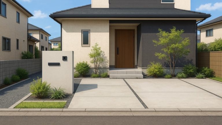 所沢市の住宅に施工されたおしゃれで安い外構イメージ