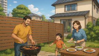 徳島県の住宅に施工された目隠しフェンスイメージ