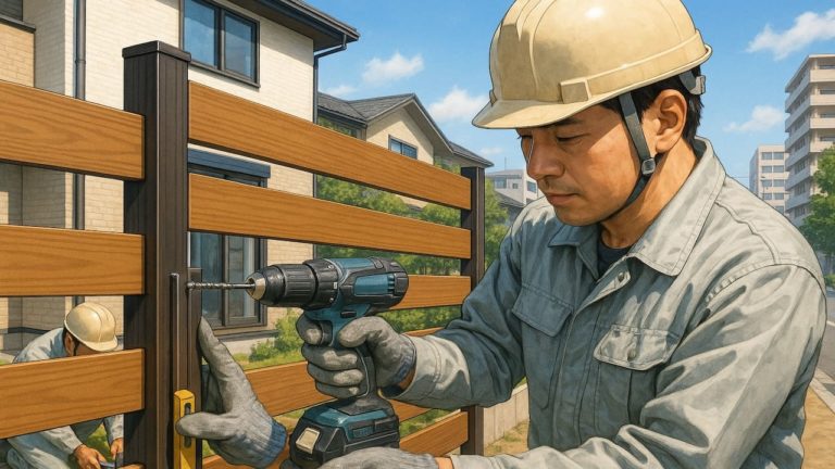 東京都の住宅に施工された目隠しフェンスイメージ