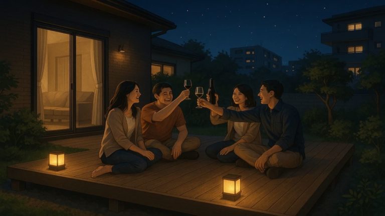 東京都の住宅に施工されたウッドデッキイメージ