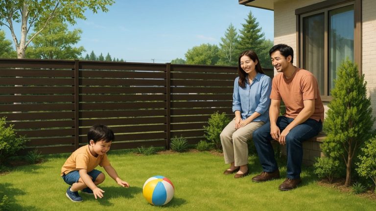 苫小牧市の住宅に施工された目隠しフェンスイメージ