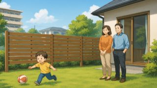 鳥取県の住宅に施工された目隠しフェンスイメージ