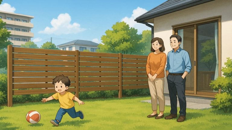 鳥取県の住宅に施工された目隠しフェンスイメージ