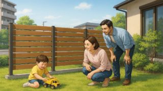 豊川市の住宅に施工された目隠しフェンスイメージ