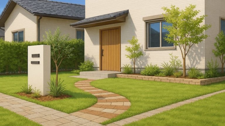 豊中市の住宅に施工されたおしゃれで安い外構イメージ