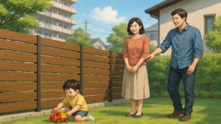 豊田市の住宅に施工された目隠しフェンスイメージ