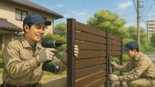 津市の住宅に施工された目隠しフェンスイメージ