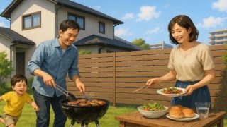 土浦市の住宅に施工された目隠しフェンスイメージ