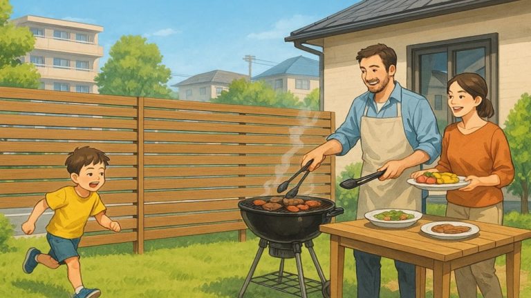 宇部市の住宅に施工された目隠しフェンスイメージ