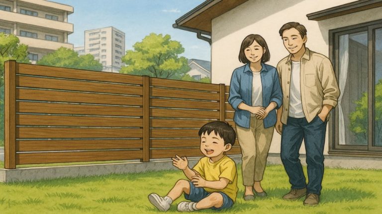 和歌山県の住宅に施工された目隠しフェンスイメージ