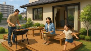 【和歌山県】プロが教える!おすすめウッドデッキと費用の目安 和歌山県の住宅に施工されたウッドデッキイメージ