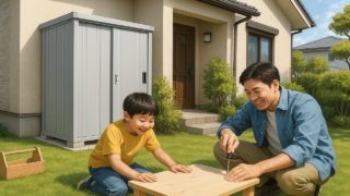 【大和市】格安で設置できる物置|コスパ重視のおすすめ方法 大和市の住宅に施工された屋外用物置イメージ