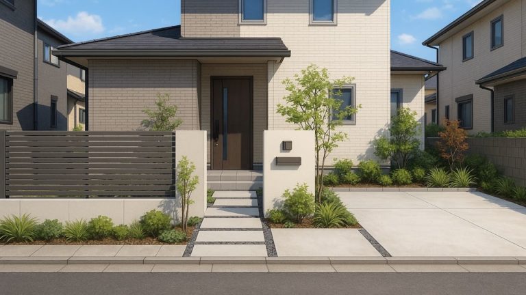 大和市の住宅に施工されたおしゃれで安い外構イメージ