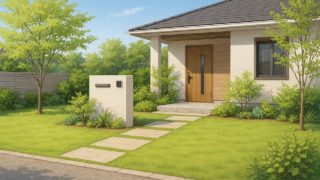 八尾市の住宅に施工されたおしゃれで安い外構イメージ