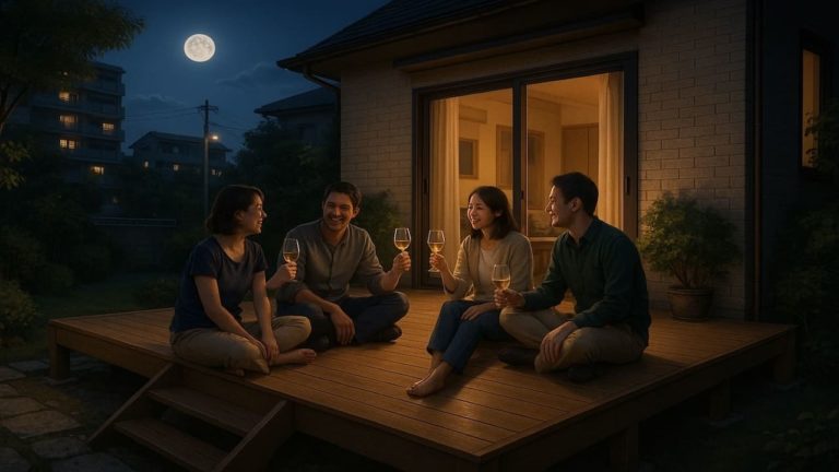 八尾市の住宅に施工されたウッドデッキイメージ