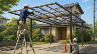 【弥富市】カーポート費用はいくら?施工のポイントと注意点 弥富市でカーポートを施工した画像