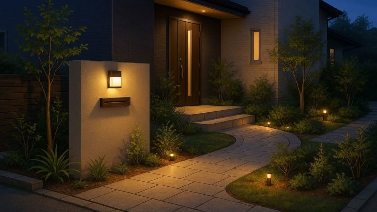 弥富市の住宅に施工されたおしゃれで安い外構イメージ