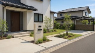 八代市の住宅に施工されたおしゃれで安い外構イメージ