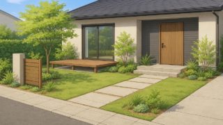 横浜市の住宅に施工されたおしゃれで安い外構イメージ