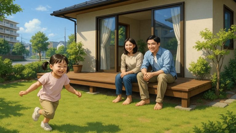 横浜市の住宅に施工されたウッドデッキイメージ