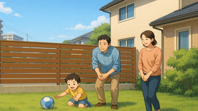 座間市の住宅に施工された目隠しフェンスイメージ