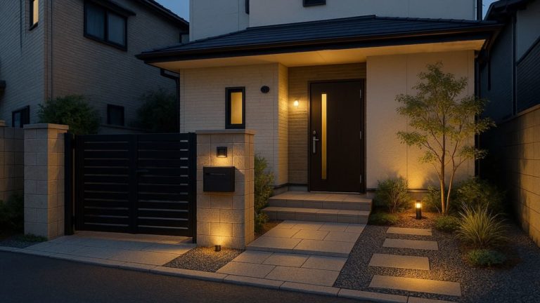 足立区の戸建て外構に施工された玄関アプローチのイメージ