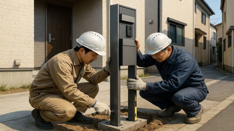足立区の戸建て外構に施工された門柱のイメージ