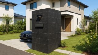 上尾市の戸建て外構に施工された門柱のイメージ