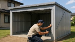 昭島市の住宅に施工された車庫ガレージのイメージ