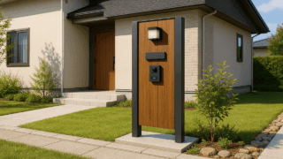 【秋田県】門柱工事の費用ライン|知らないと損する3つの要素 秋田県の戸建て外構に施工された門柱のイメージ