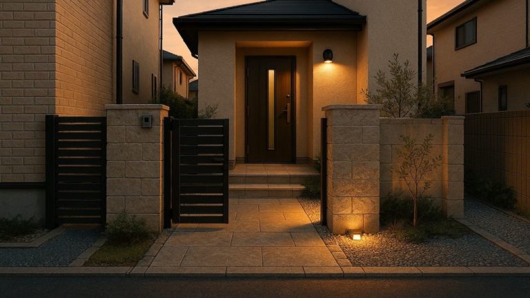 尼崎市の戸建て外構に施工された玄関アプローチのイメージ