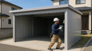 尼崎市の住宅に施工された車庫ガレージのイメージ