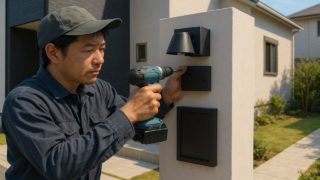 【尼崎市】門柱の工事費用|口コミでわかる良い業者の特徴 尼崎市の戸建て外構に施工された門柱のイメージ