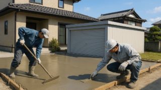 安城市の住宅に施工された車庫ガレージのイメージ