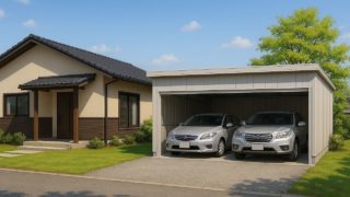 足利市の住宅に施工された車庫ガレージのイメージ