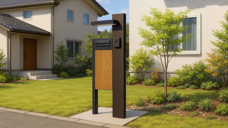 足利市の戸建て外構に施工された門柱のイメージ