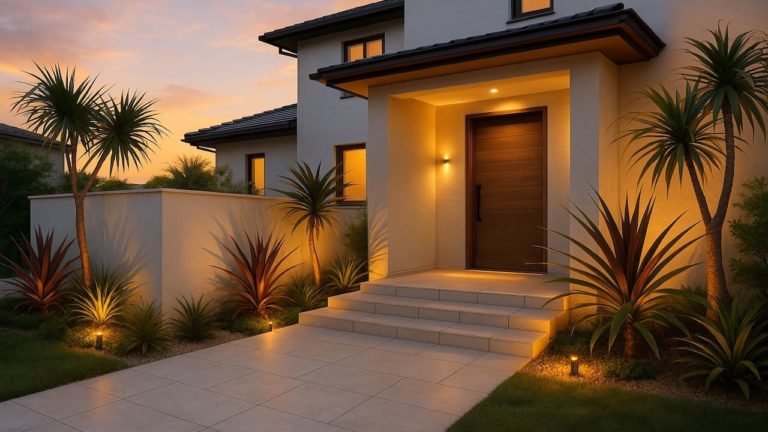 茅ヶ崎市の戸建て外構に施工された玄関アプローチのイメージ