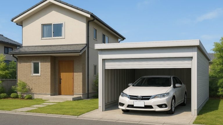 茅ヶ崎市の住宅に施工された車庫ガレージのイメージ