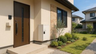 筑西市の戸建て外構に施工された宅配ボックスのイメージ