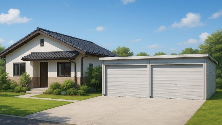 筑西市の住宅に施工された車庫ガレージのイメージ