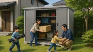 【筑紫野市】物置費用の相場と注意点|よくある失敗を回避する 筑紫野市の住宅に施工された屋外用物置イメージ