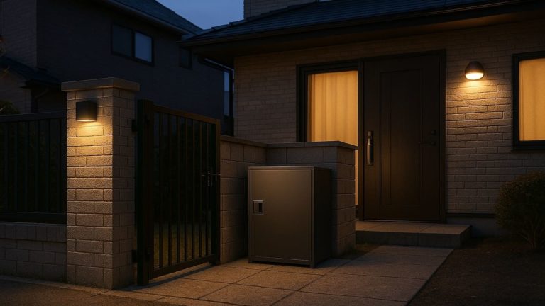 大東市の戸建て外構に施工された宅配ボックスのイメージ