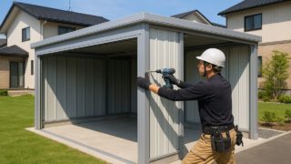 大東市の住宅に施工された車庫ガレージのイメージ