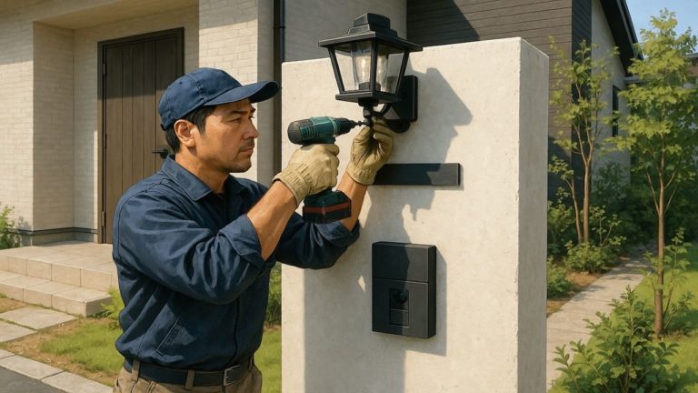 大東市の戸建て外構に施工された門柱のイメージ