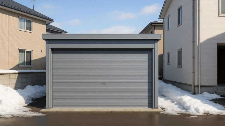 江別市の住宅に施工された車庫ガレージのイメージ