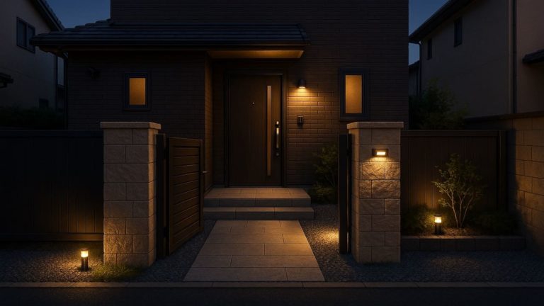 江戸川区の戸建て外構に施工された玄関アプローチのイメージ