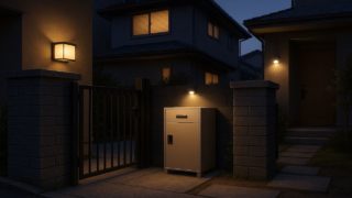 【江戸川区】宅配ボックスの価格目安|コスパ重視の選び方 江戸川区の戸建て外構に施工された宅配ボックスのイメージ